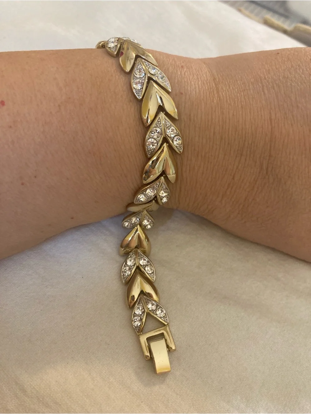 Marked GP Gold Plated Bracelet with Brilliant Crystals